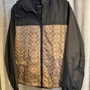 Coach Black and Tan Windbreaker